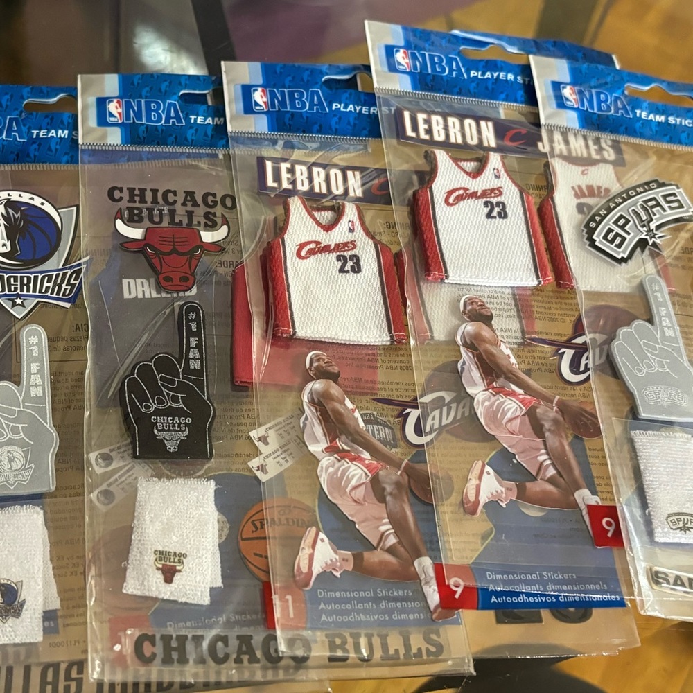 NBA Player Stickers - Spurs, Chicago Bulls, Mavericks & Cavaliers